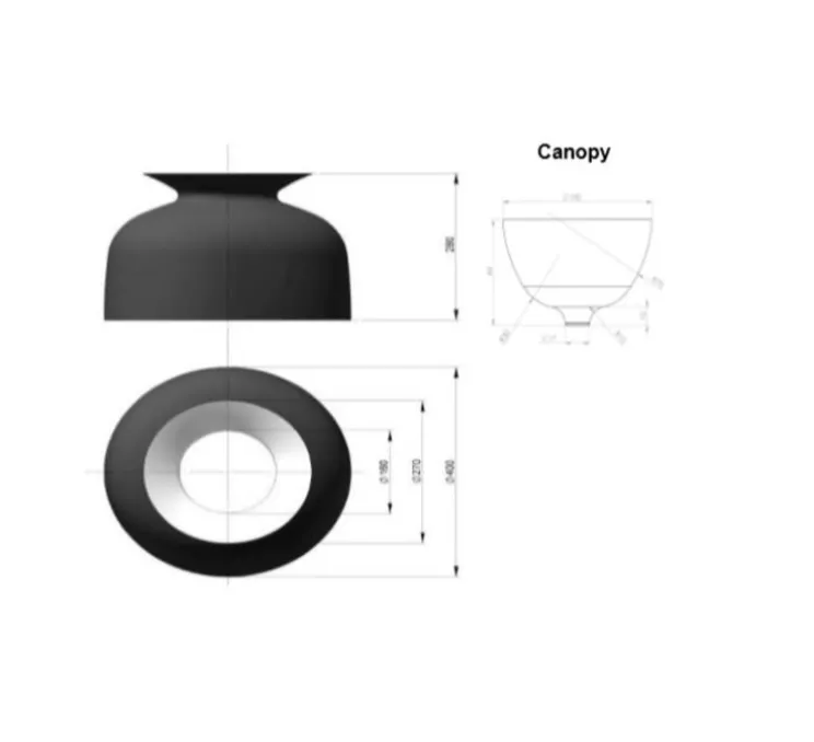 Suspension, Ronde 40, noir charbon, Ø40cm, H28cm - Gubi