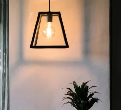 Suspension, Rose, transparent, noir, L25cm, H24cm - Faro