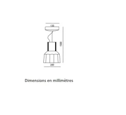 Suspension, Rossi 1091/20, Carmin, blanc, Ø20cm, H150cm - Toscot