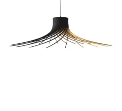 Suspension, ROTOND L, noir, bouleau, Ø100cm, H30cm - Piatoni