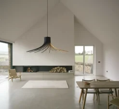 Suspension, ROTOND XXL, noir, bouleau, Ø150cm, H50cm - Piatoni