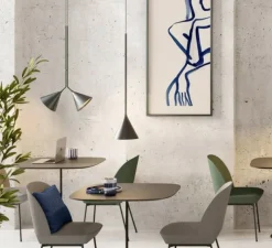 Suspension, Rubi Duo, noir et or, Ø20cm, H82cm - Robin