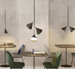 Suspension, Rubi Trio, noir et or, Ø20cm, H82cm - Robin