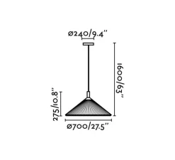 Suspension, Saigon IN, noir, E27, Ø70cm, H27,5cm - Faro