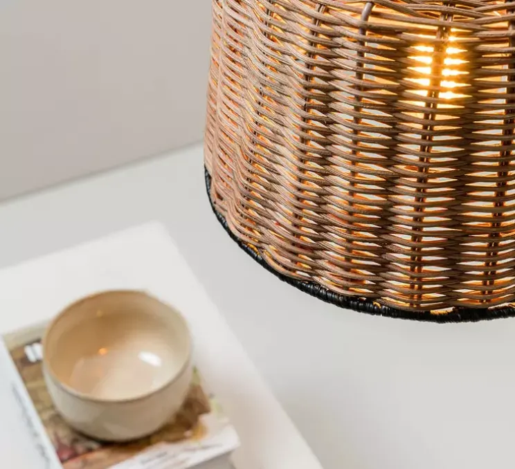 Suspension, Saipan, noir, rotin, Ø22,5cm, H17cm - Faro