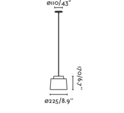 Suspension, Saipan, noir, rotin, Ø22,5cm, H17cm - Faro