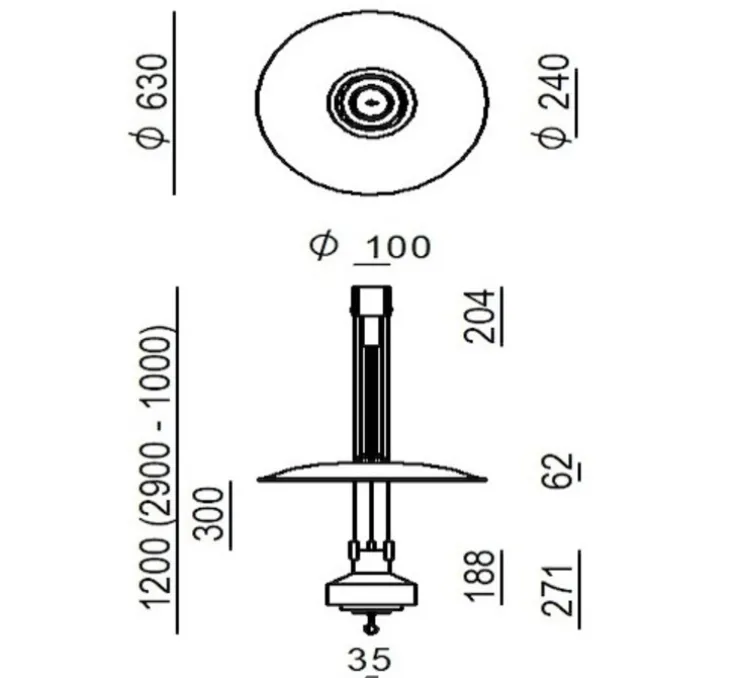 Suspension, Saliscendi , blanc, Ø63cm, H120cm - Stilnovo