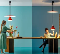 Suspension, Saliscendi , rouge, Ø63cm, H129cm - Stilnovo