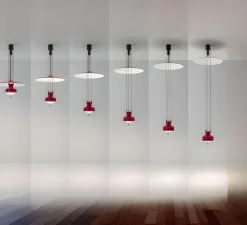 Suspension, Saliscendi , rouge, Ø63cm, H129cm - Stilnovo