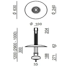 Suspension, Saliscendi , vert, Ø63cm, H120cm - Stilnovo
