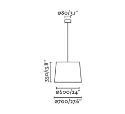 Suspension, Samba 700, beige, Ø70cm, H35cm - Faro