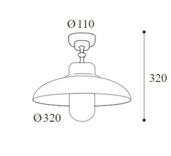 Suspension, Samoa 1333, cuivre, IP44, Ø32cm, H32cm - Moretti Luce