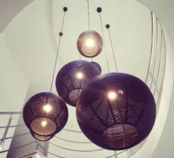 Suspension, Sangha 30, noir, Ø30cm, H22cm - Dark