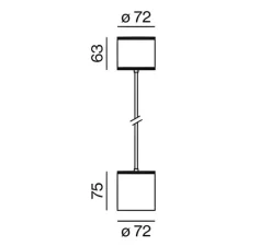 Suspension, Sasso 60 round downlight, noir, LED, 3000K, 753 lm, Ø7,2cm, H7,5cm - XAL