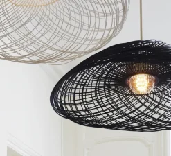 Suspension, Satelise L, rotin bleu, Ø110cm, H40cm - Forestier