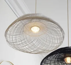 Suspension, Satelise L, rotin blanc, Ø110cm, H40cm - Forestier