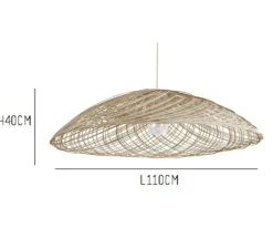 Suspension, Satelise L, rotin naturel, Ø110cm, H40cm - Forestier