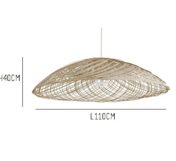 Suspension, Satelise L, rotin naturel, Ø110cm, H40cm - Forestier