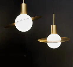 Suspension, Saturne XL, laiton satiné, LED, 1300lm, 2700k, Ø45cm, H47cm - CVL