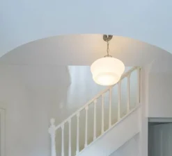 Suspension, Schoolhouse, Argent antique, Ø35cm, H28cm - Mullan Lighting