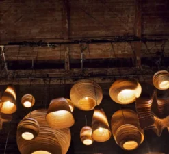 Suspension, Scraplights, Ausi 14, marron, Ø39cm, H36cm - Graypants