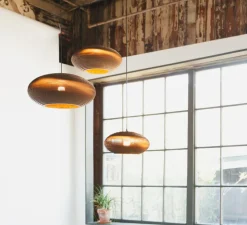 Suspension, Scraplights, Disc 24, marron, Ø61cm, H26cm - Graypants