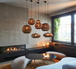 Suspension, Scraplights, Disc 32, naturel, Ø81cm, H40cm - Graypants