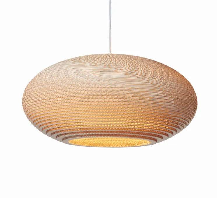 Suspension, Scraplights, Disc 16, blonde, Ø43cm, H19cm - Graypants