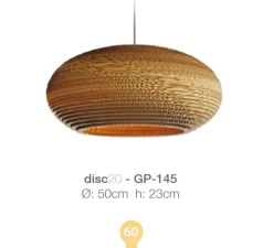 Suspension, Scraplights, Disc 20, marron, Ø50cm, H23cm - Graypants