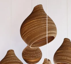 Suspension, Scraplights, Hive 15, marron, LED, Ø38cm, H46cm - Graypants