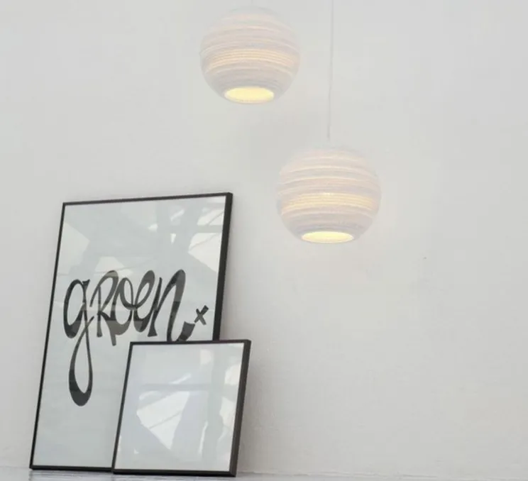Suspension, Scraplights, Moon 14, blanc, Ø36cm, H31cm - Graypants