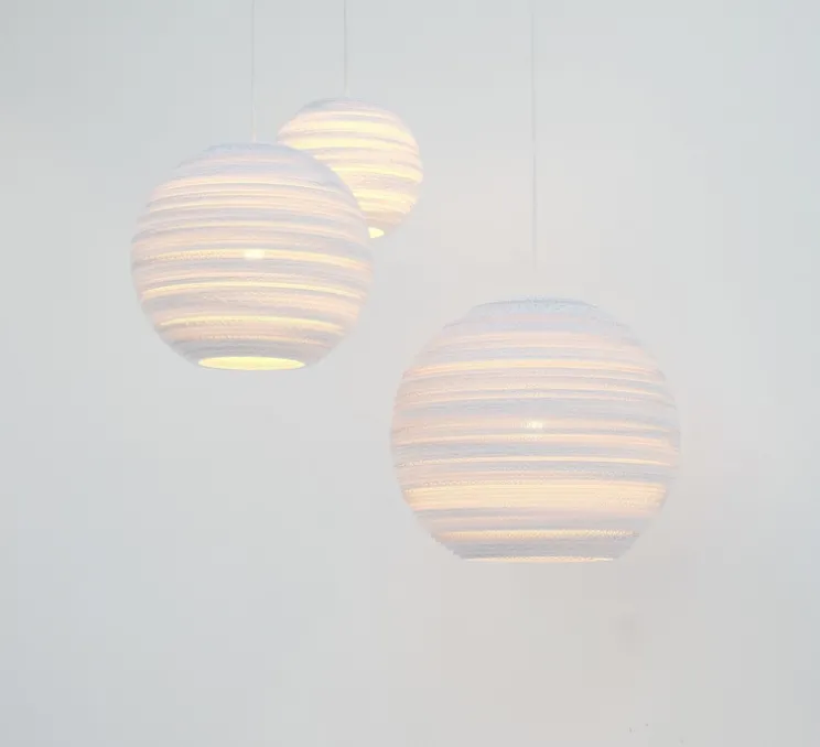 Suspension, Scraplights, Moon 14, blanc, Ø36cm, H31cm - Graypants