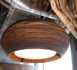 Suspension, Scraplights, Ohio 24, marron, Ø61cm, H24cm - Graypants