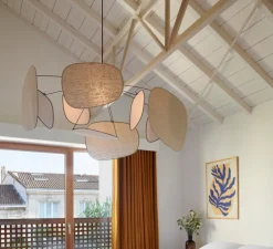 Suspension, Screen 70's XL, lin bouleau, Ø110cm, H45cm - Market Set