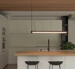 Suspension, Scuba Louver 120, noir, IP65, LED, 2700K, 1575 lm, L120cm, H7cm - Faro