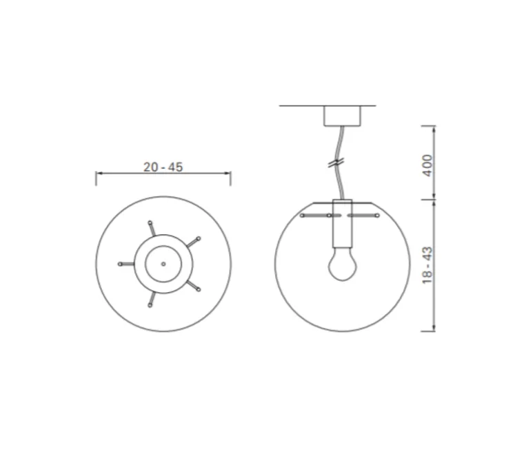 Suspension, Selene 20, transparent, or , Ø20cm - Classicon