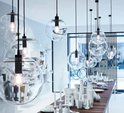 Suspension, Selene 30, transparent, noir, Ø30cm - Classicon