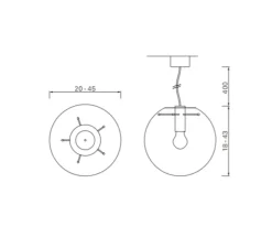 Suspension, Selene 30, transparent, noir, Ø30cm - Classicon