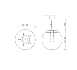 Suspension, Selene 45, transparent, noir, Ø45cm - Classicon