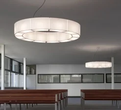 Suspension, Sexta 12, blanc, Ø128cm, H20cm - Santa & Cole