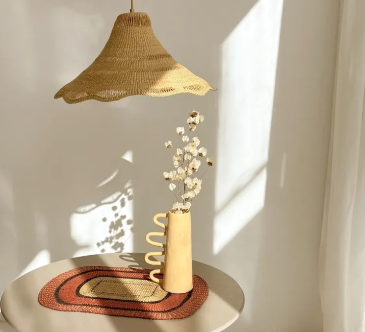 Suspension, Shadow Cone, naturel, Ø45cm, H25,5cm - Golden Editions