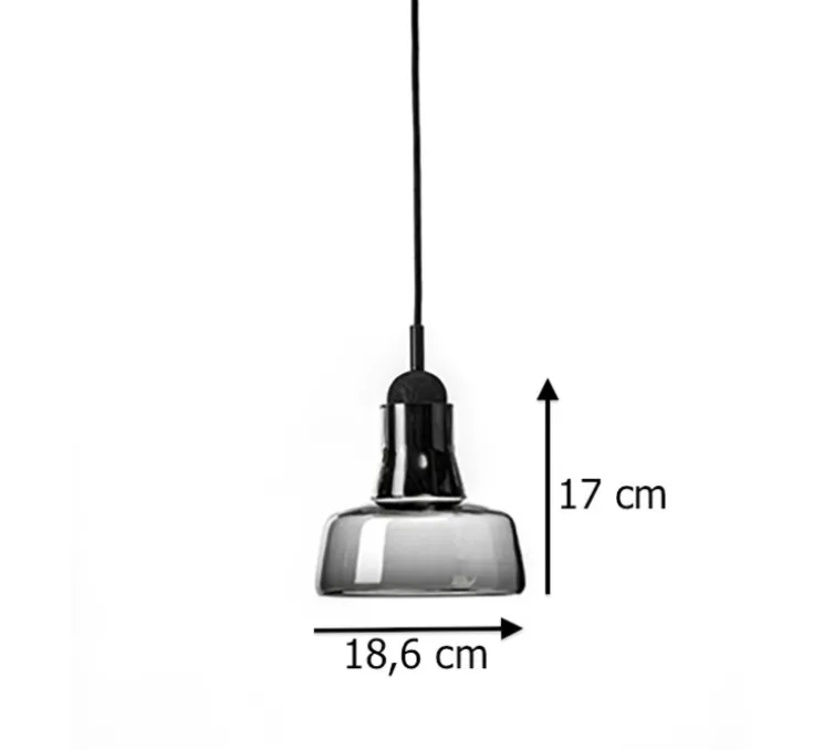 Suspension, Shadows, gris fumé,dimmable, Ø18,6cm, H17cm - Brokis