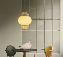 Suspension, Shahin XL, Opal, doré, transparent, Ø38cm, H65cm - Design by us