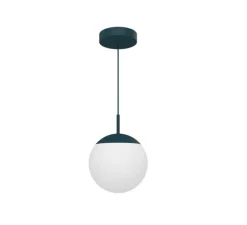 Suspension, Simple D25 MOOON!,Bleu Acapulco, IP42, LED, 5000K, 1000 lm, Ø25cm, H123cm - Fermob