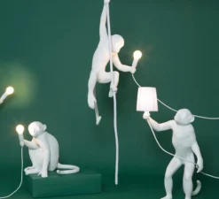 Suspension, Singe, Monkey Ceiling, blanc, LED, H80cm, Indoor - SELETTI
