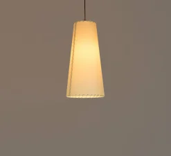 Suspension, Sisisi conicas largas MT2, blanc, rosace blanche, câble noir, Ø20cm, H40cm - Santa & Cole