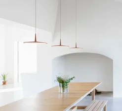 Suspension, Skan 0270, rouge terre, LED, 2700K, 712lm, Ø30cm, H14cm - Vibia