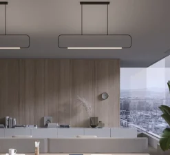 Suspension, Skylines Linear Big, noir, LED, dim, 2700/3000K, 1560 lm, L132cm, H82cm - Lumen Center Italia