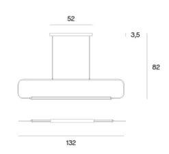 Suspension, Skylines Linear Big, noir, LED, dim, 2700/3000K, 1560 lm, L132cm, H82cm - Lumen Center Italia