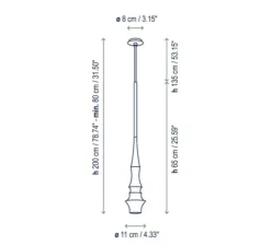 Suspension, Slend 02, blanc, L11cm, H65cm - Bover